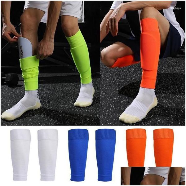 Sportsocken Plus Elastizität Größe Fußball Schienbein Männer Guards Adts Bein Kinder Er Wadenhülse Sport Fußball Pads Kicking Ballschutz Dr Dh6Cw