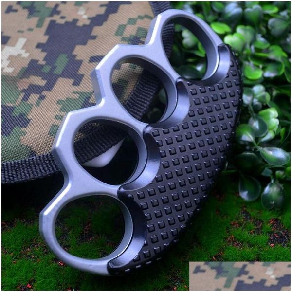 Schlagring Rutschfester Clip Verdickter Metall-Knöchelstaubwedel Boxtraining Vierfinger-Tiger-Faust-Schnalle Outdoor-Cam-Ring Selbstverteidigung Dhzql