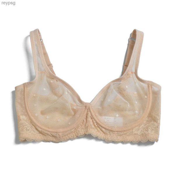 Reggiseni Reggiseni YBCG Reggiseno nudo sfoderato Maglia cava in pizzo Lingerie Copertura totale Reggiseni con ferretto per le donne Taglie forti Bralette Vedi attraverso la biancheria intima YQ240203