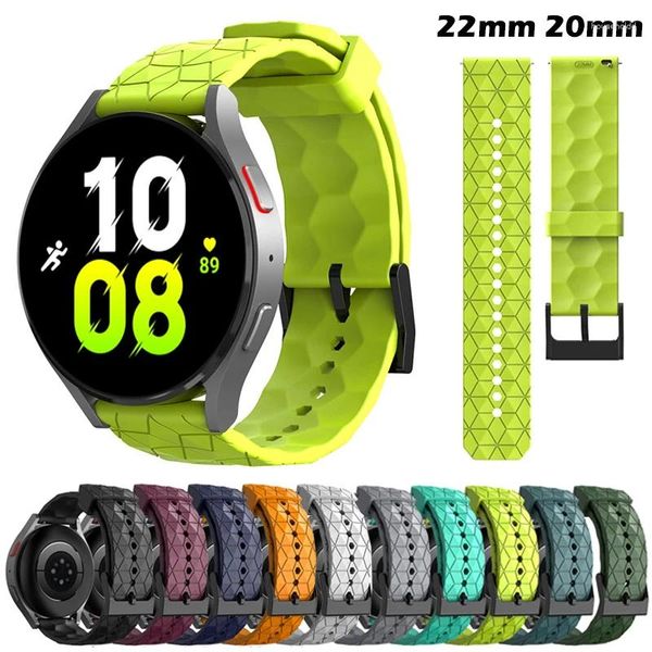 Uhrenarmbänder 20 mm 22 mm Silikonarmband für Samsung Galaxy 6 40/44 mm Classic 43 mm 47 mm 5 Pro 4 42 mm 46 mm Fußballmuster-Band