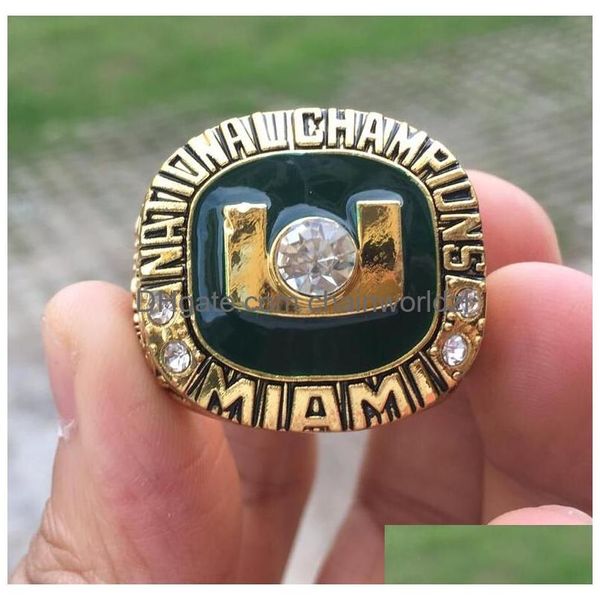 2005 Miami Hurricanes Campionato Nazionale Anello Regalo per tifosi all'ingrosso Consegna a domicilio Dhejr