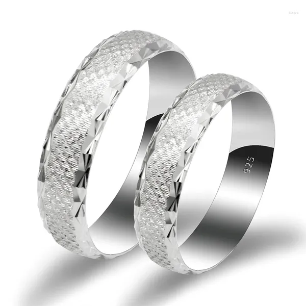 Cluster Anelli 2 Pz/set 925 Sterling Silver Coppia Amante Classico Anello di Barretta Per Le Donne Uomo Simbolo Amore Gioielli Da Sposa Bijoux