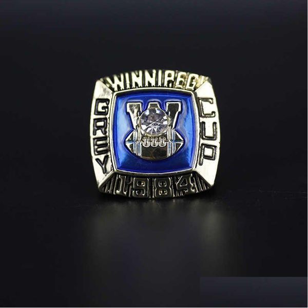 Anéis de banda 1984 Cfl Winnipeg Blue Bomber Football Grey Cup Campeonato Anel Drop Delivery Jóias Anel Dhvxt