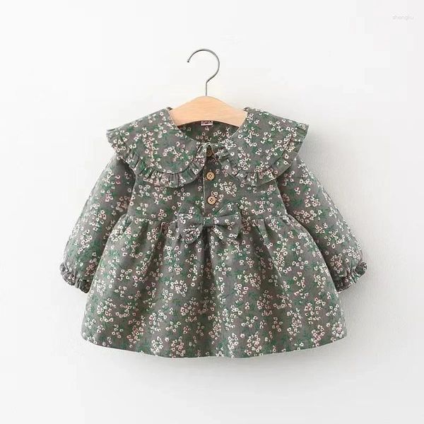 Mädchen Kleider Geborenes Baby Mädchen Kleid Kleinkind Kleidung Langarm Blumen Schleife Für Kleidung 1. Geburtstag Prinzessin