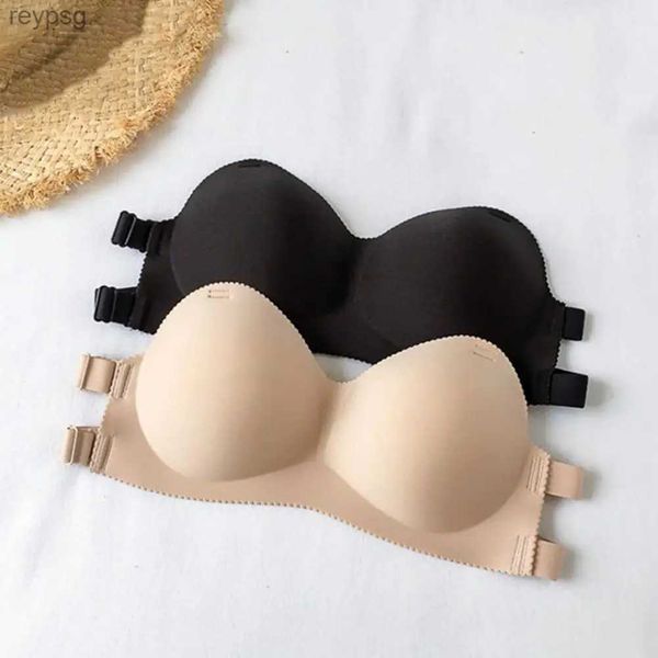 BRAS SEXY SKAPLESS BRA OVISIBLE YUKARI Yukarı iç çamaşırı iç çamaşırı şeffaf kayışlar brassiere elastik dikizsiz sırtsız yq240203