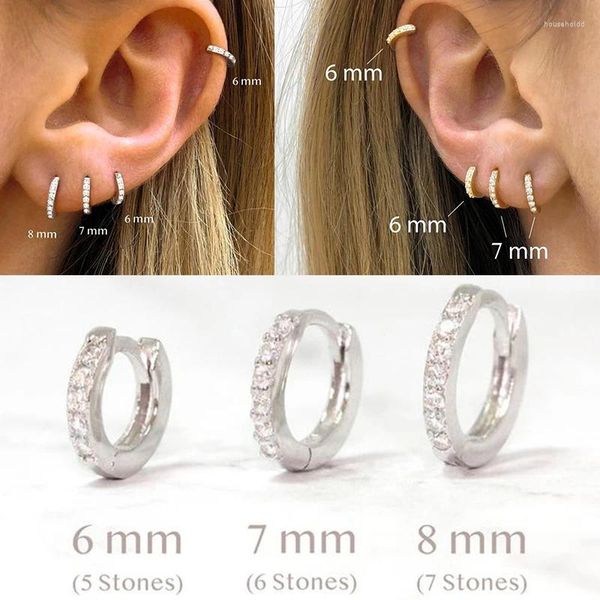 Creolen CANNER 5/6/7/8/9 mm Unisex 925 Sterling Silber rund für Damen Herren Punk Creolen Ohrring Ohr Knochen Schmuck