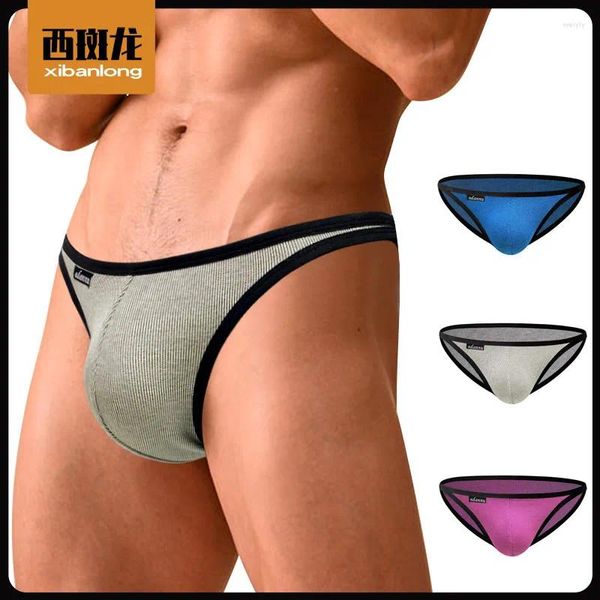 Underpants homens baixo aumento e gordura roupa interior juventude algodão esportes leggings fino fitness triângulo respirável ultra elástico