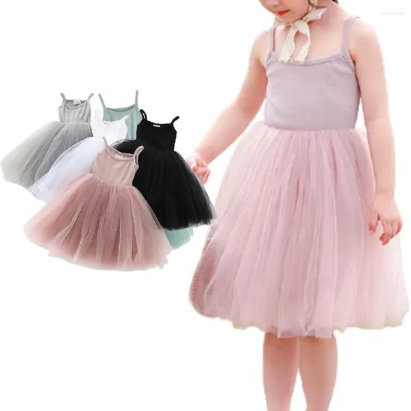 Mädchen Kleider Mädchen Ärmelloses Kleid 2024 Sommer Prinzessin Baby Baumwolle Tutu Kinder Party Prom Kleidung Koreanischen Stil Kostüm