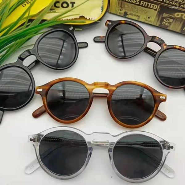 Güneş gözlüğü en kaliteli lüks mosco klasik retro retro yuvarlak miltzen polarize erkek kadınlar asetate çerçeve güneş gözlükleri oculos de sol