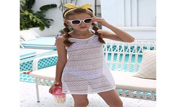 Costume da bagno Cover Up per ragazze Little Kids Girl s Beach Crochet Mesh back Swim Cover Up Dress 3 8Years Y2007085347892