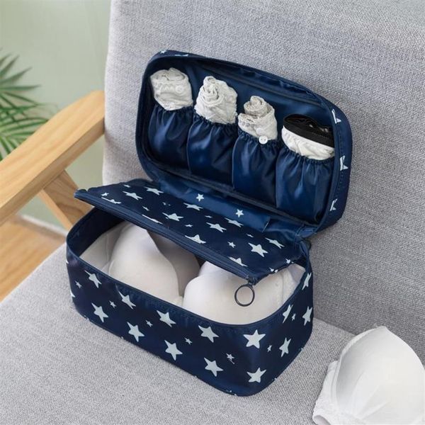 Bolsa organizadora multifuncional para viagem, sutiã, roupa íntima, meias, armazenamento de cosméticos, grande capacidade, bolsa para roupas femininas243b