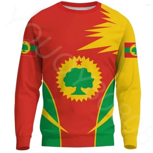 Männer Hoodies Afrikanische Region Oromo Flagge Aktivitäten Rundhals Pullover Harajuku Sport Und Freizeit 3D Druck Pullover