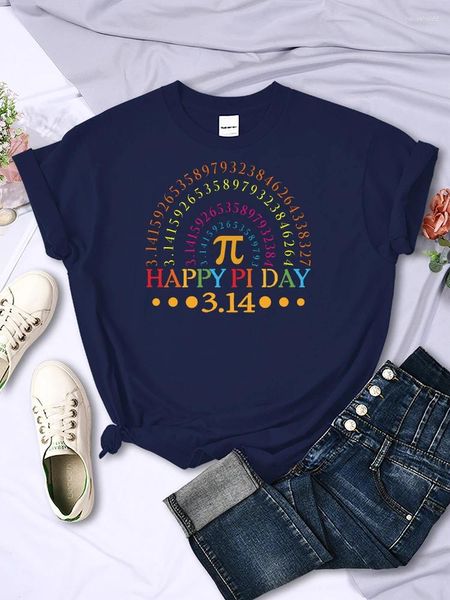 Damen-T-Shirts, Happy Pi Day 3.14, Mathematik, Mathematiklehrer, Regenbogen-Druck, Damen-T-Shirts, bequeme Kreativität, Tops, lässiges T-Shirt