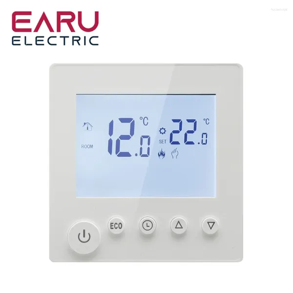 Controllo domestico intelligente AC90V-240V 3A 16A Riscaldamento a pavimento elettrico per acqua TRV Casa Termostato per ambiente Regolatore di temperatura Display LCD digitale a parete