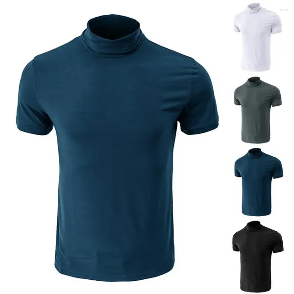 Homens Camisetas Elegantes Pulôver Top Respirável Casual Slim Fit Tee Tops Undershirt Corte 3D Secagem Rápida Homens T-shirt Streetwear