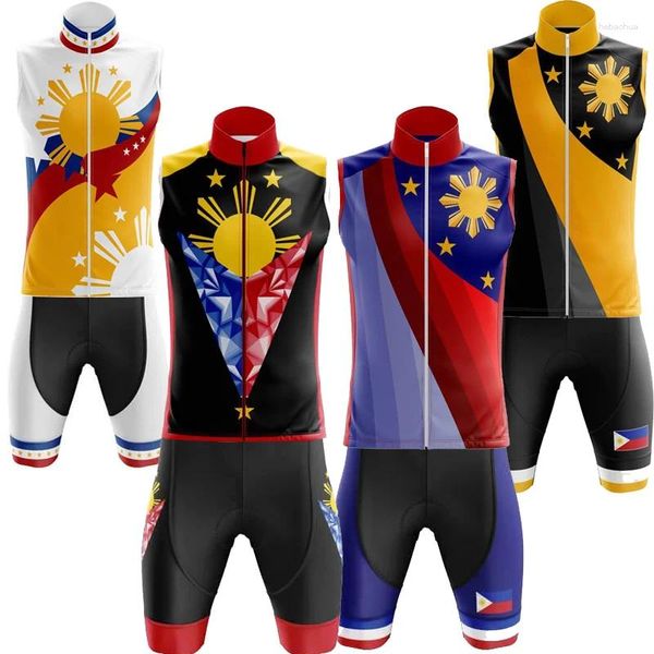 Racing Gets Retro Filipinas Team Ciclismo Bandeira Vest Roupas Sem mangas Camisas de bicicleta de estrada MTB Ciclismo Maillot Sin Man