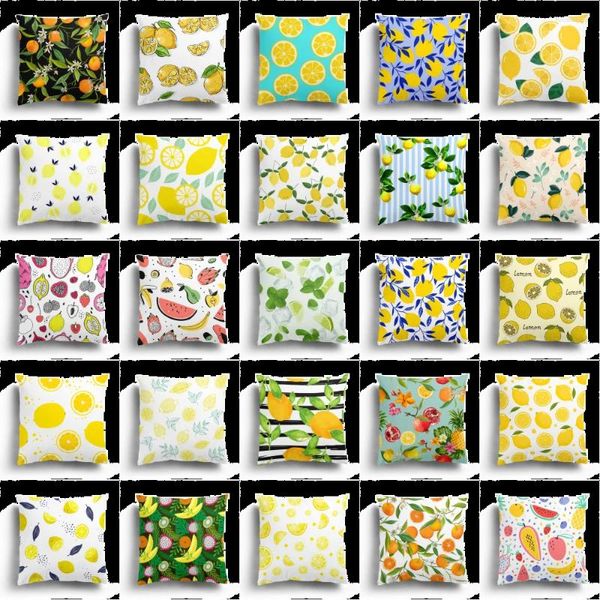 Cuscino moda moderna modello limone federa in cotone seggiolino per auto divano vita copriletto morbido federa decorativa per la casa 60x60 cm