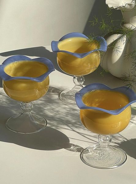 Weingläser, selbstgemacht, kreativ, Wellenblume, farbiges Glas, Cocktail-Eis, süße Mädchen, Wassertasse, dekorativer Kaffeekelch