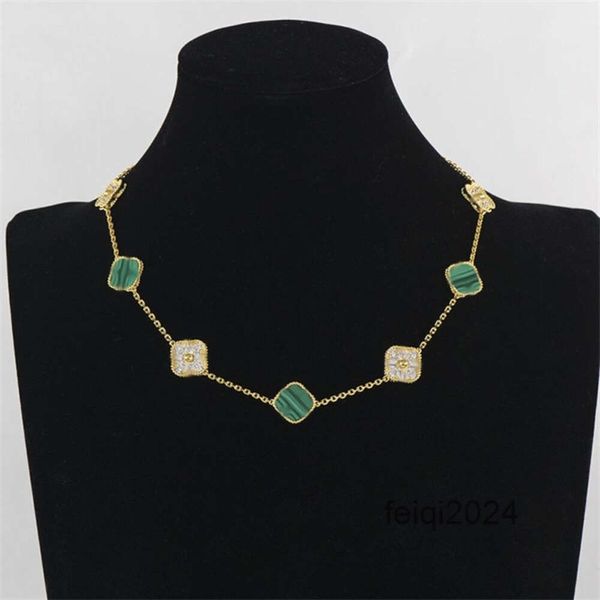 Designer Jewelrys Van Clover Neckalce Cleef Quadrifoglio Collane Ciondolo in oro 10 Quattro foglie Diamanti Classico di lusso per donna Gioielli a catena lunga Titanio Sil