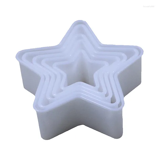 Backformen 5 teile/satz Sternförmige Kunststoff Kuchen Form Cookie Cutter Keks Stempel Fondant Dekorieren Werkzeuge Ton Schokolade Schneiden