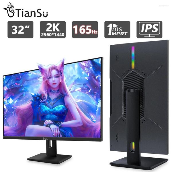 İnç Monitör 165Hz 2K Oyun 144Hz HDMI Bilgisayar Ekranı PC için Dönen Braket ile Hızlı IPS ekranı