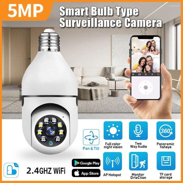 Lampadina Telecamera WiFi Videosorveglianza interna Sicurezza domestica Monitor IP Visione notturna a infrarossi HD 1080P V380 Webcam di rete