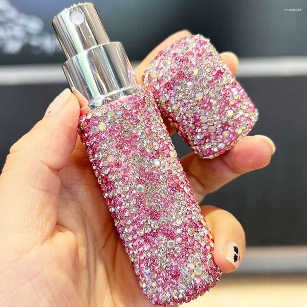 Bottiglie di stoccaggio 10ml Atomizzatore Viaggio Sub-imbottigliamento Portatile Mini Diamond Glass Bottiglia di profumo riutilizzabile Pompa spray Contenitore cosmetico vuoto