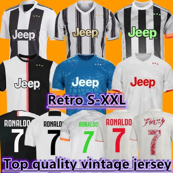 Juve Retro 18 19 20 21 Ronaldo Chiellini Dybala Camisas de futebol 2018 2019 2020 2021 de Ligt Matuidi Bonucci D.Costa Bernardeschi Pjanic camisa de futebol vintage