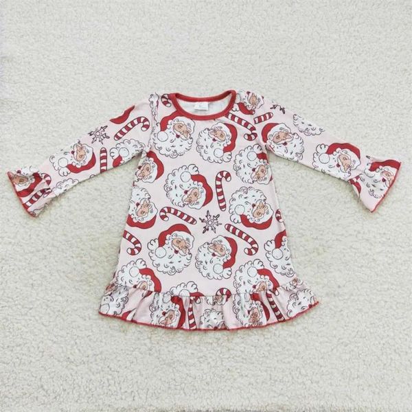 Mädchen Kleider Großhandel Baby Mädchen Lange Ärmel Kleid Säugling Kleinkind Weihnachten Santa Candy Nachthemd Einteiliges Kind Kinder Urlaub