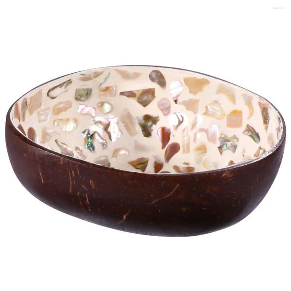 Conjuntos de louça de coco Tigela de coco Shell Chave Armazenamento Fruta Salada Planta Decoração Nozes Recipiente Decoração Chaves Doces