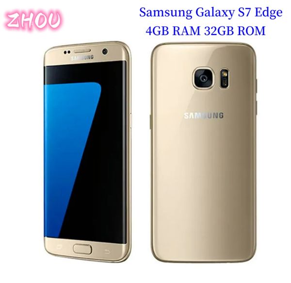 Original Galaxy S7 Edge Samsung 4 GB RAM 32 GB ROM 5,5 Zoll LTE-Handy 12,0 MP Android Quad Core entsperrtes Handy