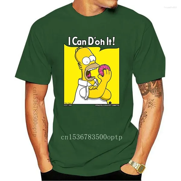 Magliette da uomo Homer Can D'Oh It!Tshirt Donna Divertente Novità Camicia Uomo Donna Felpa con cappuccio Nera Moda Plus Size TEE