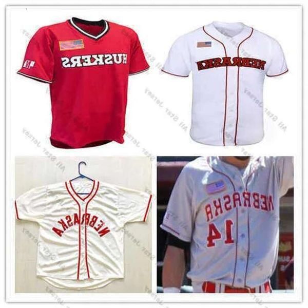 Baseball College usa camisas de beisebol personalizadas 2019 Nebraska Cornhuskers College 4 Alex Gordon 2 Jaxon Hallmark cinza branco vermelho costurado alto