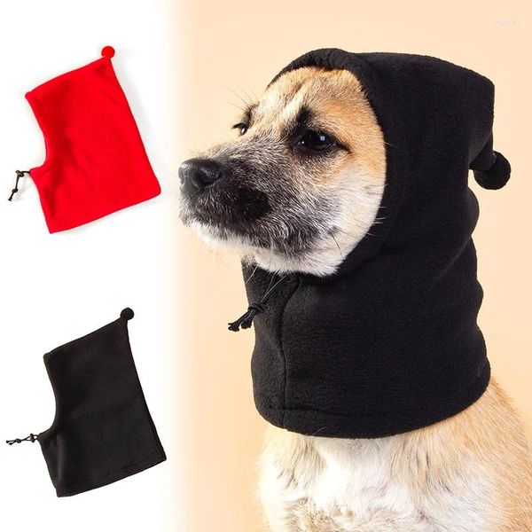 Aparel de cachorro Chapéu quente Polar lã de animal de estimação com ajuste de cordão Chapéus engraçados de cor sólida Capéu casual