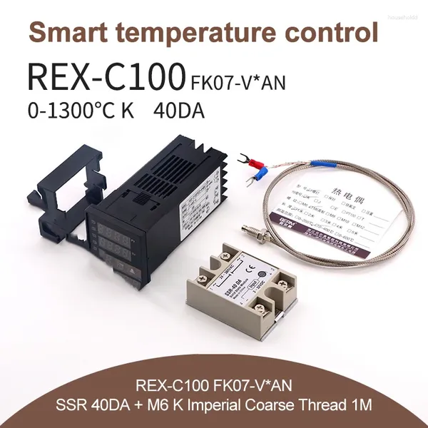 Akıllı Ev Kontrolü 3pcs/Set Dijital PID Termostat Sıcaklık Denetleyicisi Rex-C100FK07-V AN/K TERMOPUPLE/SICAK