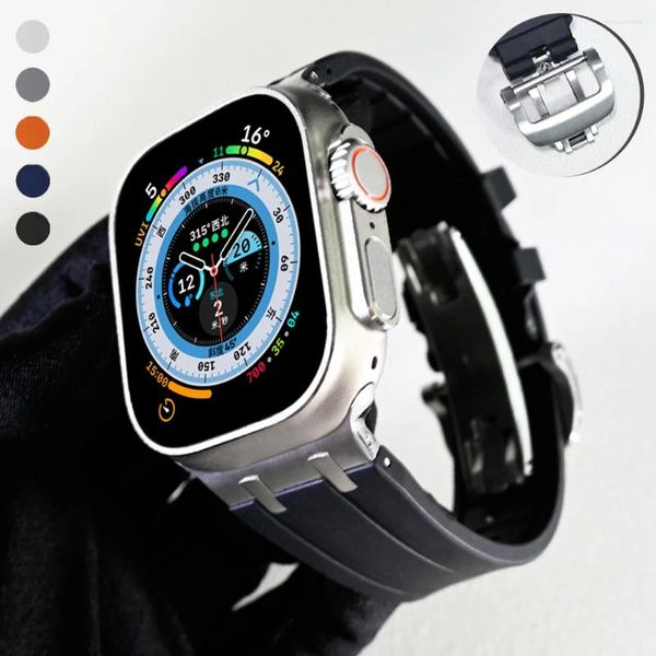 Uhrenarmbänder Luxusarmband für Apple 8 Ultra 49 mm Gummiband 45 mm 42 mm 44 mm AP IWatch Serie 7 Se 6 5 4 Butterfly-Verschluss-Armband