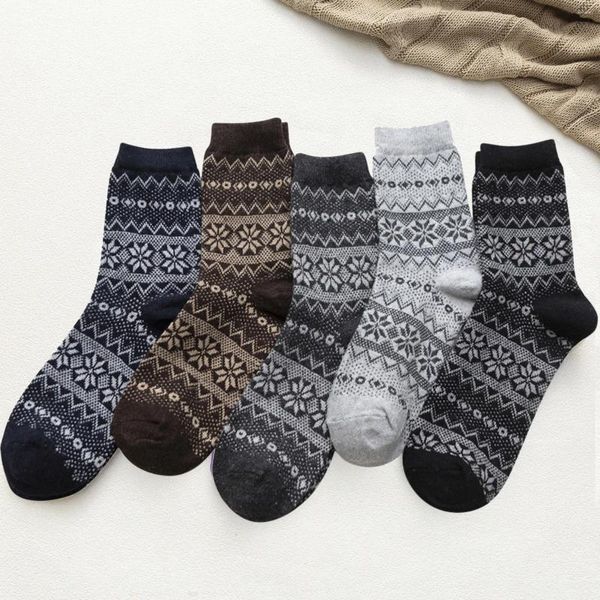 Herrensocken aus Wolle, für den Winter, kalt, warm, aus Strick, 5 Paar, weiche Herrenhose, Damen für Schulmädchen