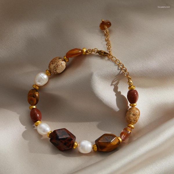 Braccialetti con ciondoli Bracciale con perle naturali in agata moda vintage 2024 braccialetti per accessori per gioielli da donna regalo di anniversario