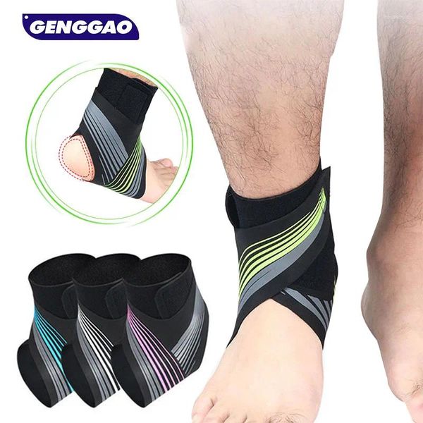 Suporte de tornozelo 1 par cinta para homens mulheres - cinta de envoltório de compressão ajustável esportes protegem recuperação de lesões de artrite