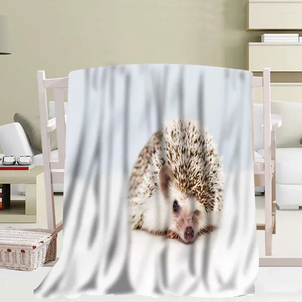 Coperte Modello Coperta in flanella Coperta morbida e calda per divano letto Decorazioni per bambini Viaggi per adulti Regali da campeggio King Size Riccio animale