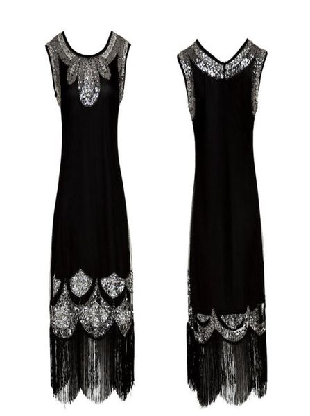 Эластичное маленькое черное платье миди, женское платье 1920-х годов, винтажное платье с бахромой и блестками, платье-хлопушка в стиле Гэтсби, платье-туника с верхом, платье3832579