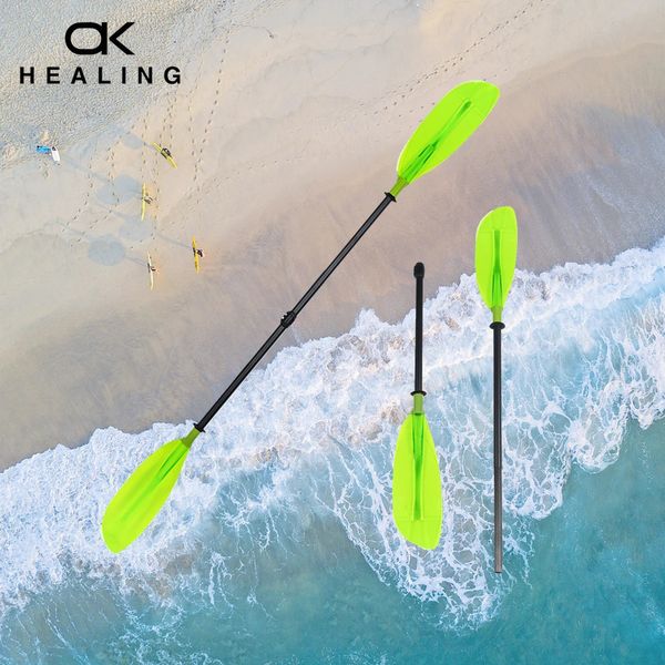 Transparente cor verde lâmina caiaque paddle surf finberglass eixo remo para canoa 2 seção almofada inflável levante-se 240127