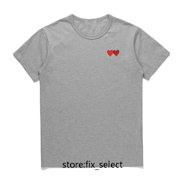 2024 Play Herren-T-Shirt Designer Red Commes Heart Damen Garcons S Badge Des Quanlity Ts Cotton Cdg Stickerei Kurzarm Schwarz-weiß gestreiftes lockeres Sommer-T-Shirt y't