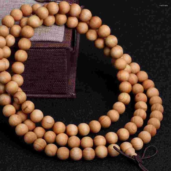 Braccialetti con ciondoli 2 pezzi Collana in legno con 108 perline Bracciale con avvolgimento del polso per preghiera buddista per donna Uomo (6 mm) Giardino