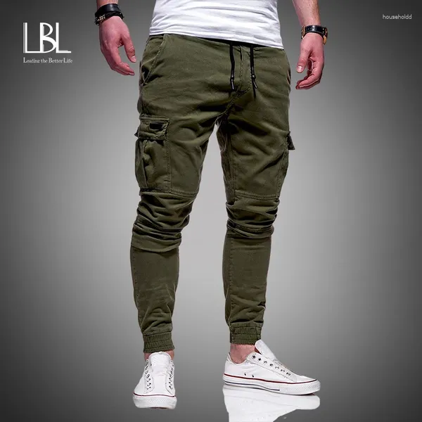 Calças masculinas 2024 homens carga verão casual militar exército joggers calça multi bolso cor sólida calças compridas moda masculina leggings