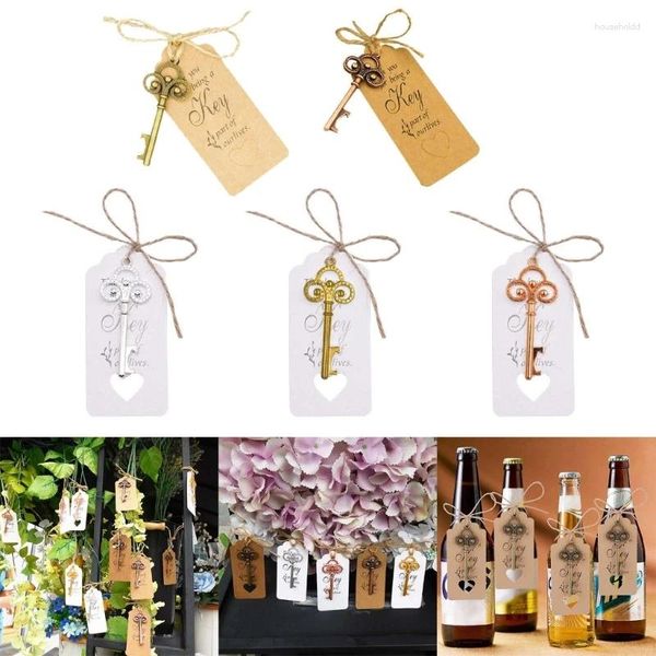Favor de festa 20 pcs decoração de casamento vintage abridor de garrafa com obrigado papel tag decoração lembrança-presente para convidado 69hf