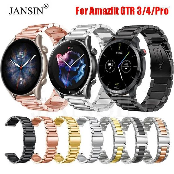 Assista Bandas Strap para Amazfit GTR 4 3 Luxo Banda de Metal de Aço Inoxidável Homens Mulheres Pulseira Huami Pro Correa