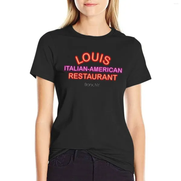 Polos femininos Louis Italiano-Americano Restaurante Camiseta Engraçada Roupas de Verão Camisetas Femininas