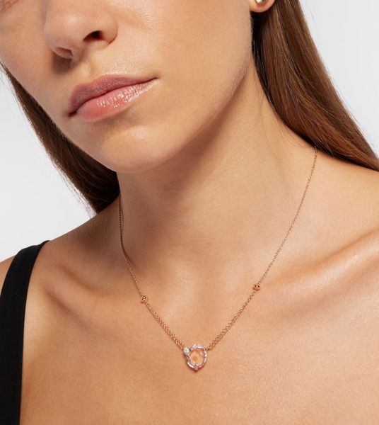 Collana pendente MYTHERESA stessa replica gioielleria raffinata Rame K placcato oro con collana a scatola per donna collana firmata in oro rosa 18 carati simbolo regalo di San Valentino