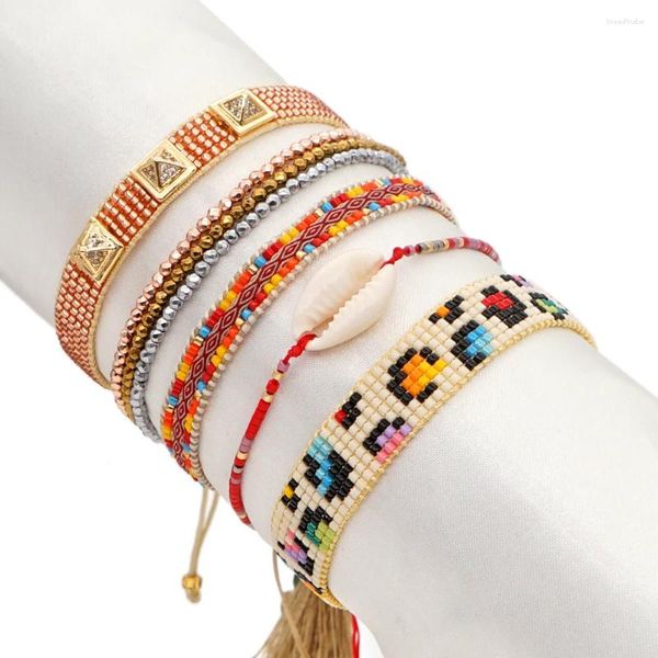 Charm Bilezikler Zastyt Miyuk Leopar Bilezik Kadın Mücevherleri İçin Toptan Moda Boho Örgülü Pulseras Takı Hediyeleri